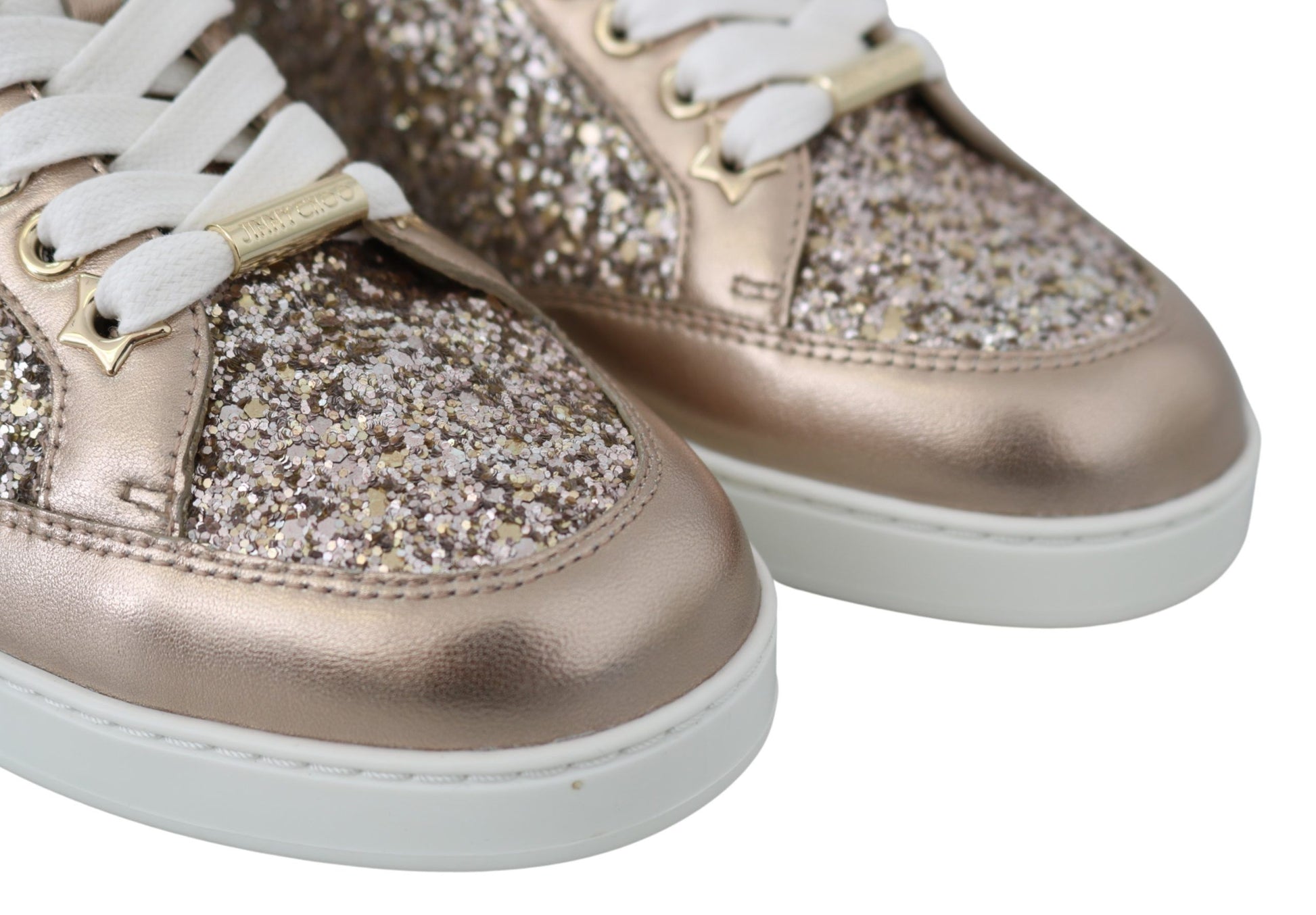 Ballet roze glitter leren sneakers