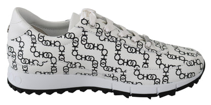 Elegante monochrome leren sneakers