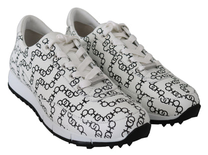 Elegante monochrome leren sneakers