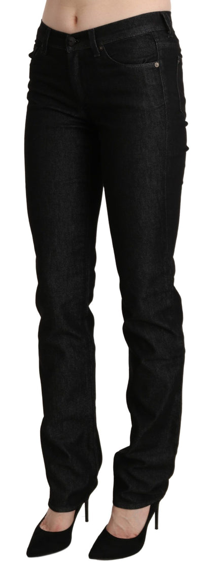 Chique zwarte skinny jeans met middelhoge taille