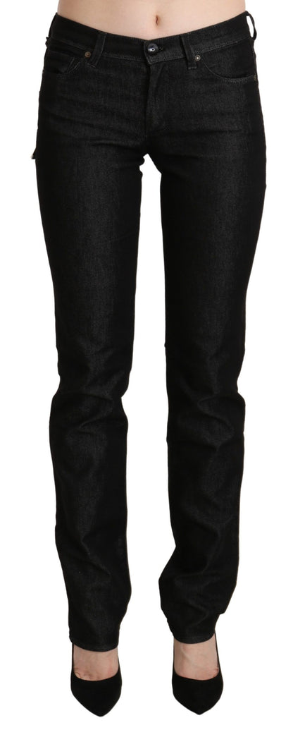 Chique zwarte skinny jeans met middelhoge taille