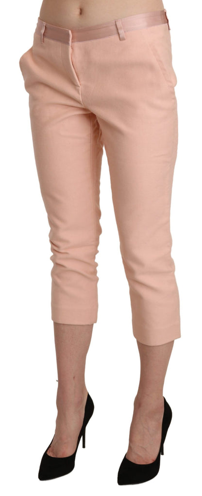 Chique roze skinny capribroek