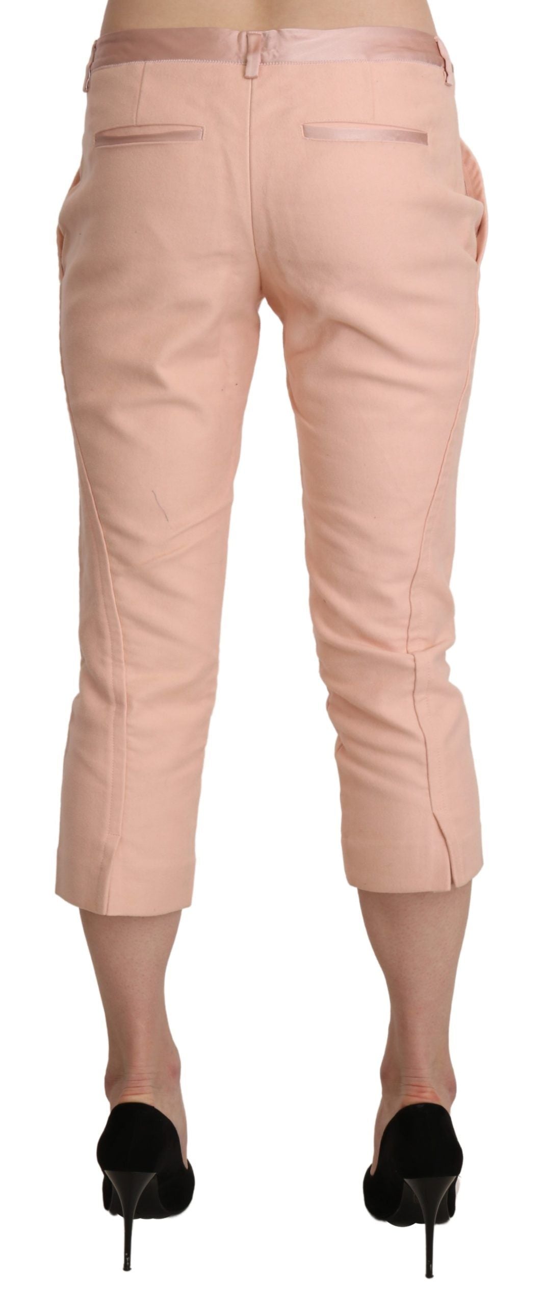 Chique roze skinny capribroek