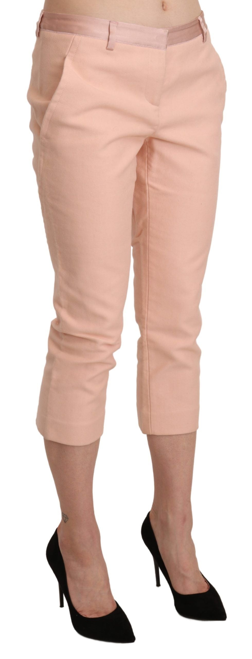 Chique roze skinny capribroek