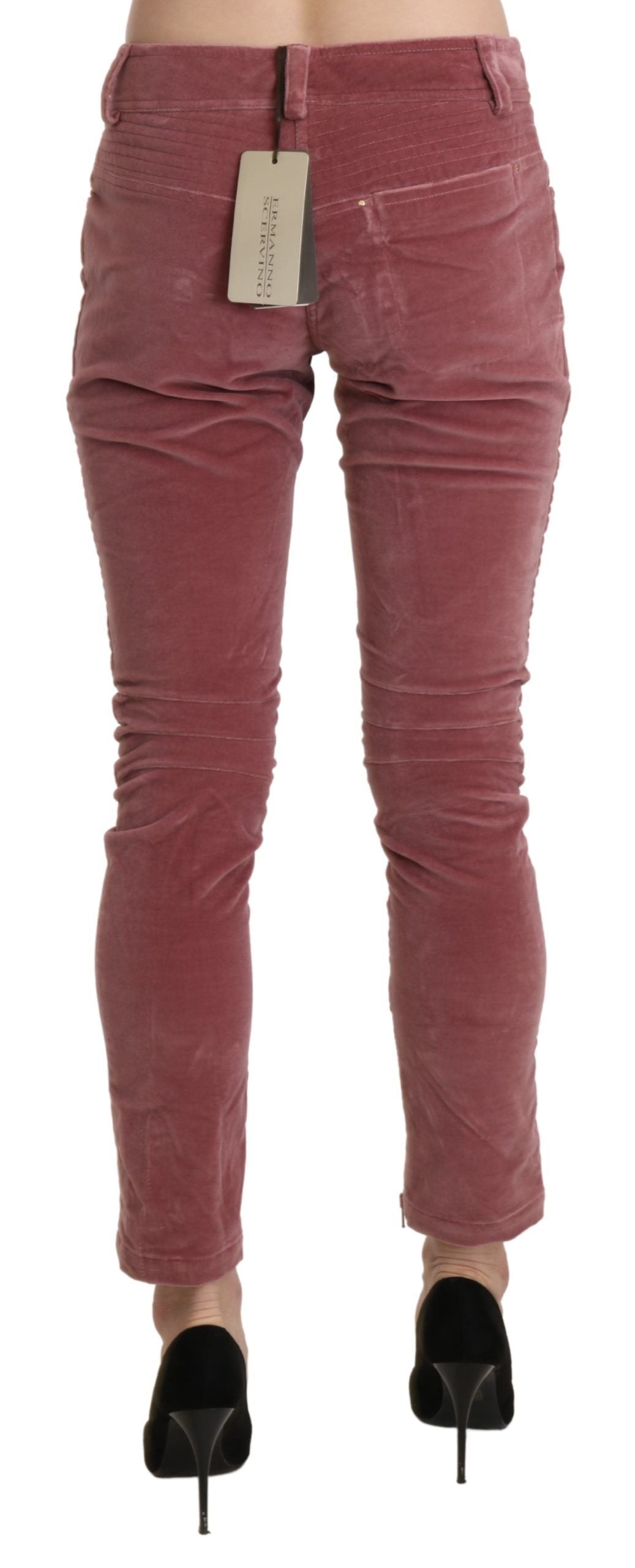 Chique rode skinny broek met middelhoge taille