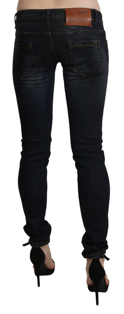 Chique, zwarte skinny jeans met lage taille