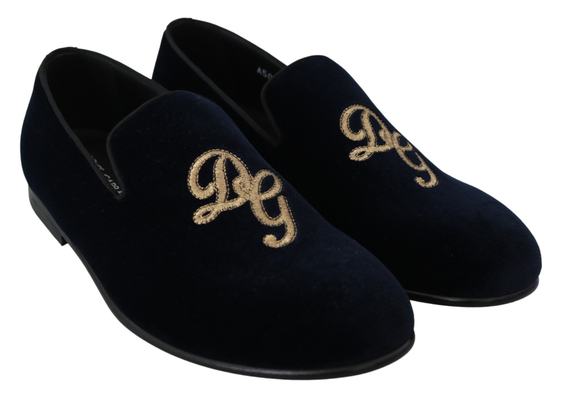 Elegante blauwe geborduurde loafers