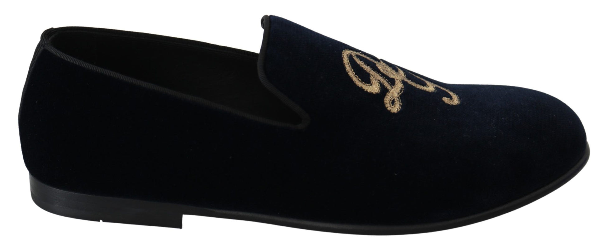 Elegante blauwe geborduurde loafers