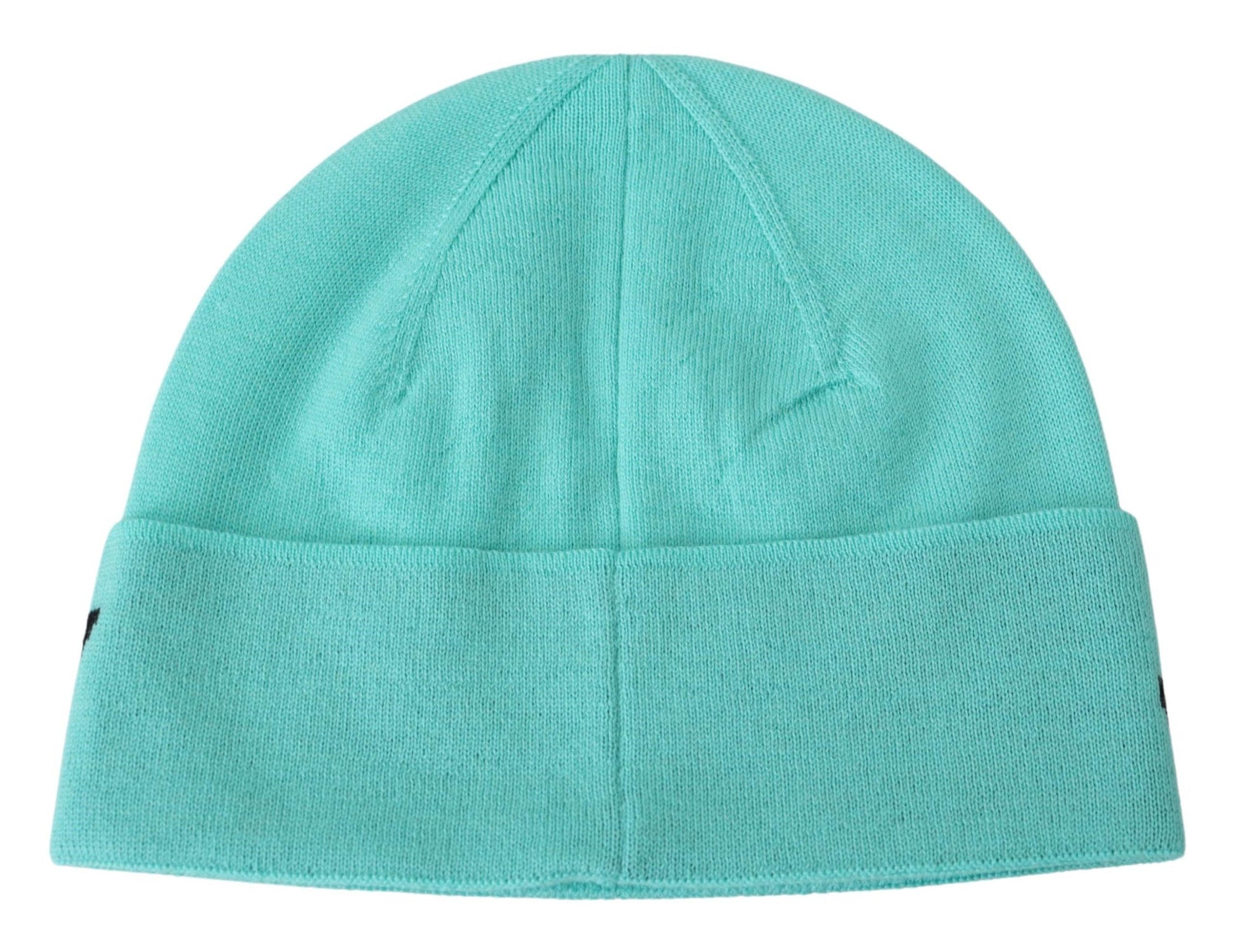 Aquamarine Green Wool Beanie with Signature Logo