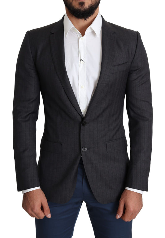 Elegante zwarte maagdelijke wollen martini blazer