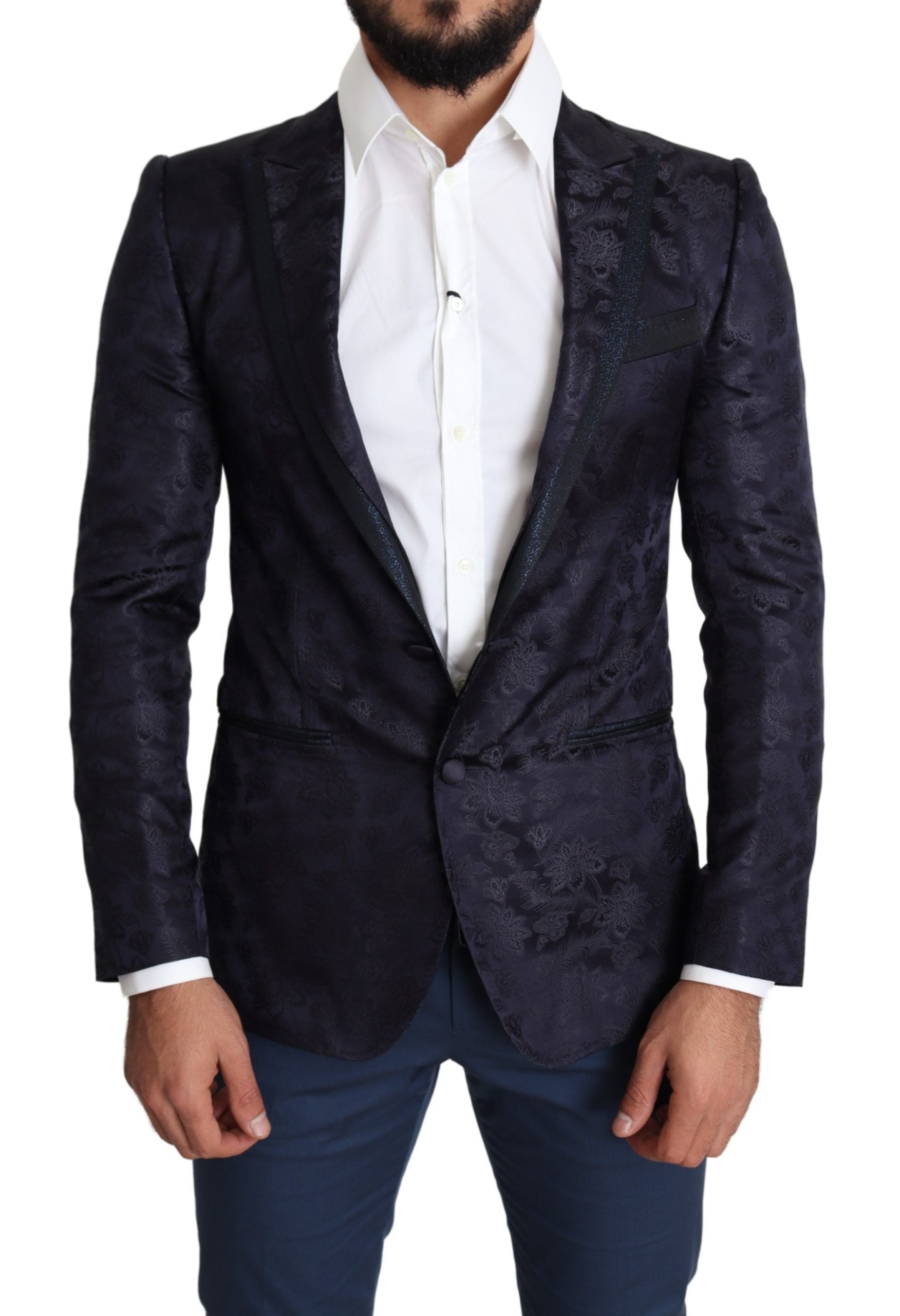 Elegante zijdenmix Martini blazer in blauw