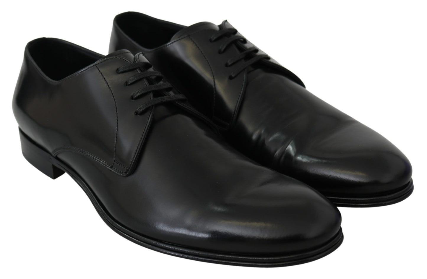 Elegante zwarte leren derbyschoenen