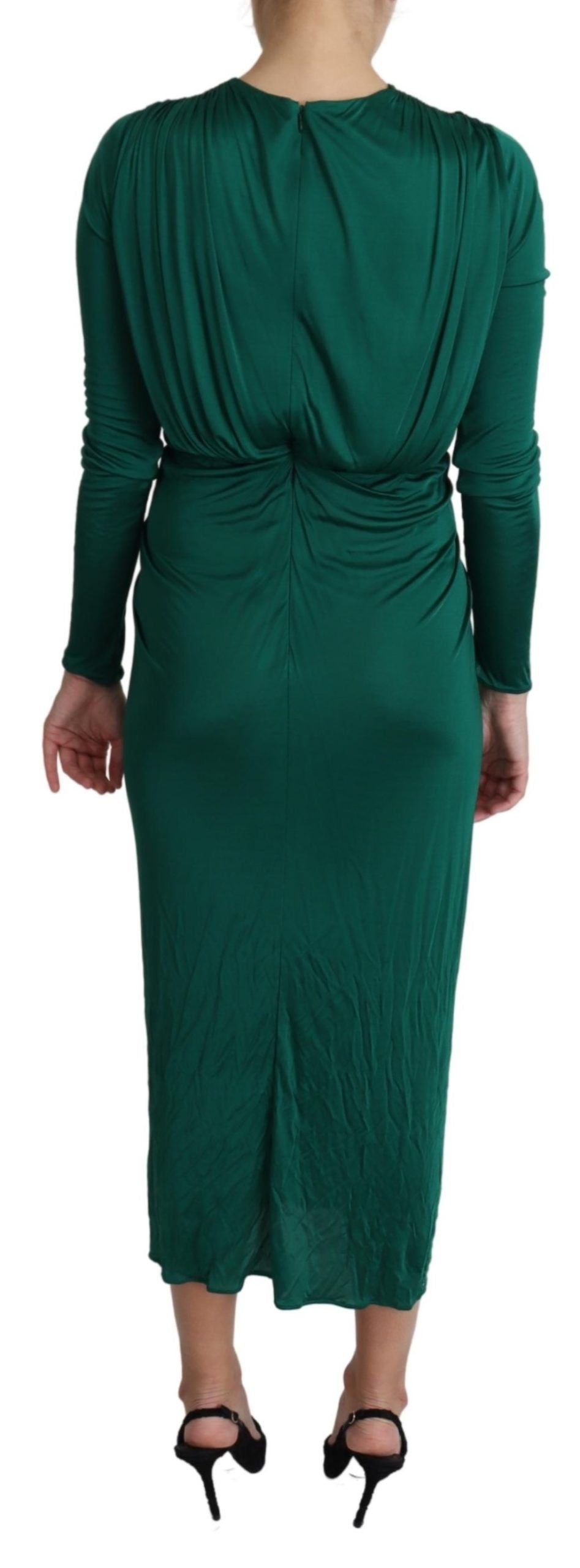 Emerald Elegance Bodycon Midi-jurk