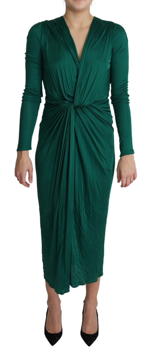 Emerald Elegance Bodycon Midi-jurk