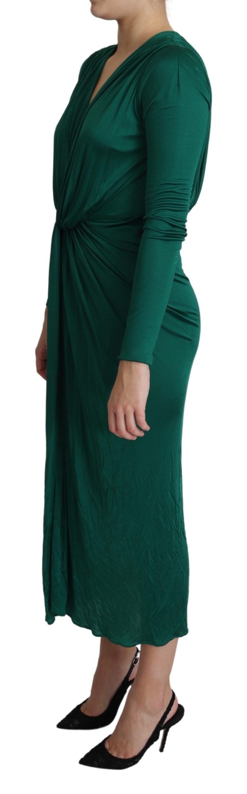 Emerald Elegance Bodycon Midi-jurk