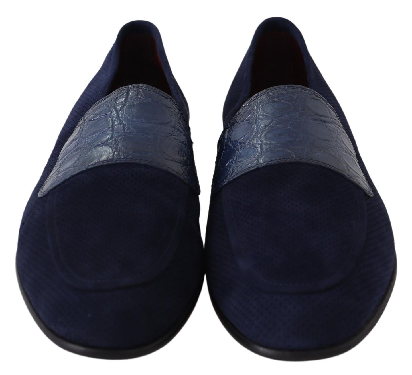 Elegante blauwe suède leren loafers