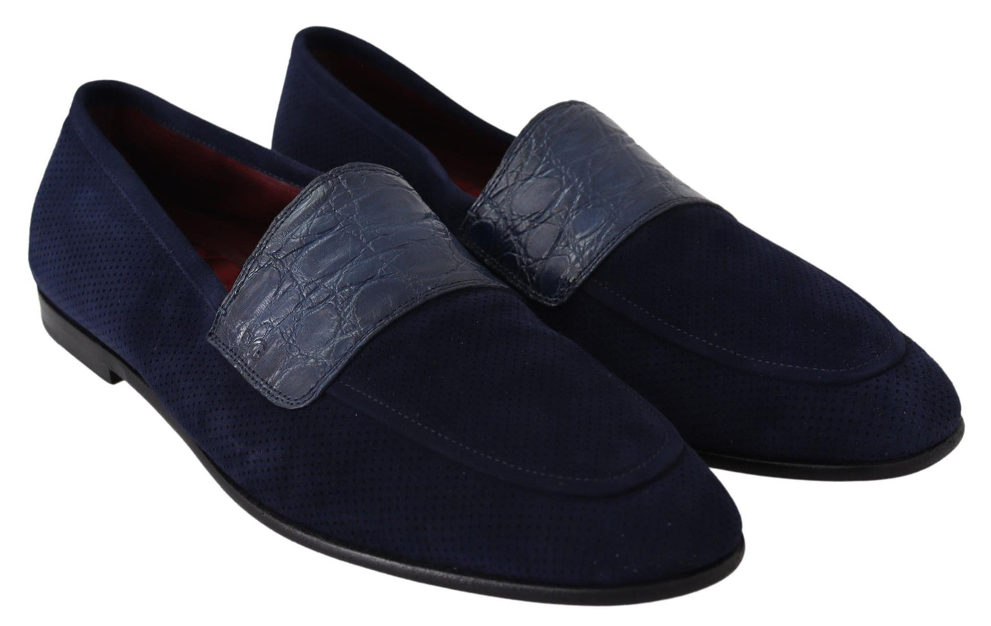 Elegante blauwe suède leren loafers