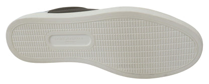 Strakke witte leren lage sneakers