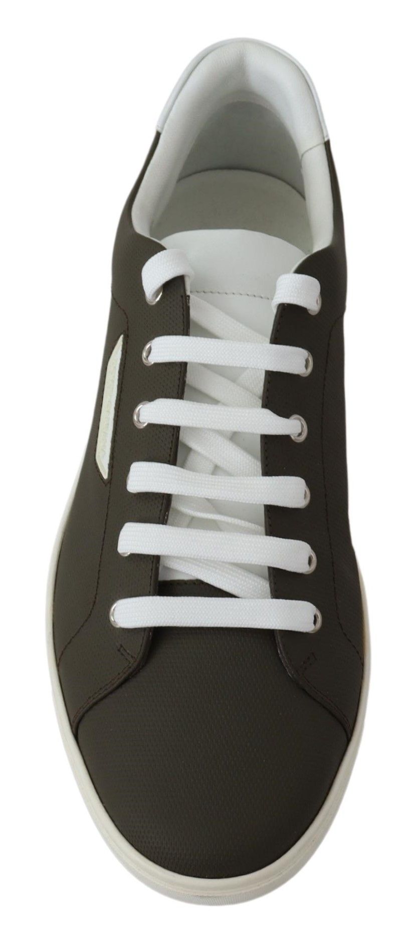 Strakke witte leren lage sneakers