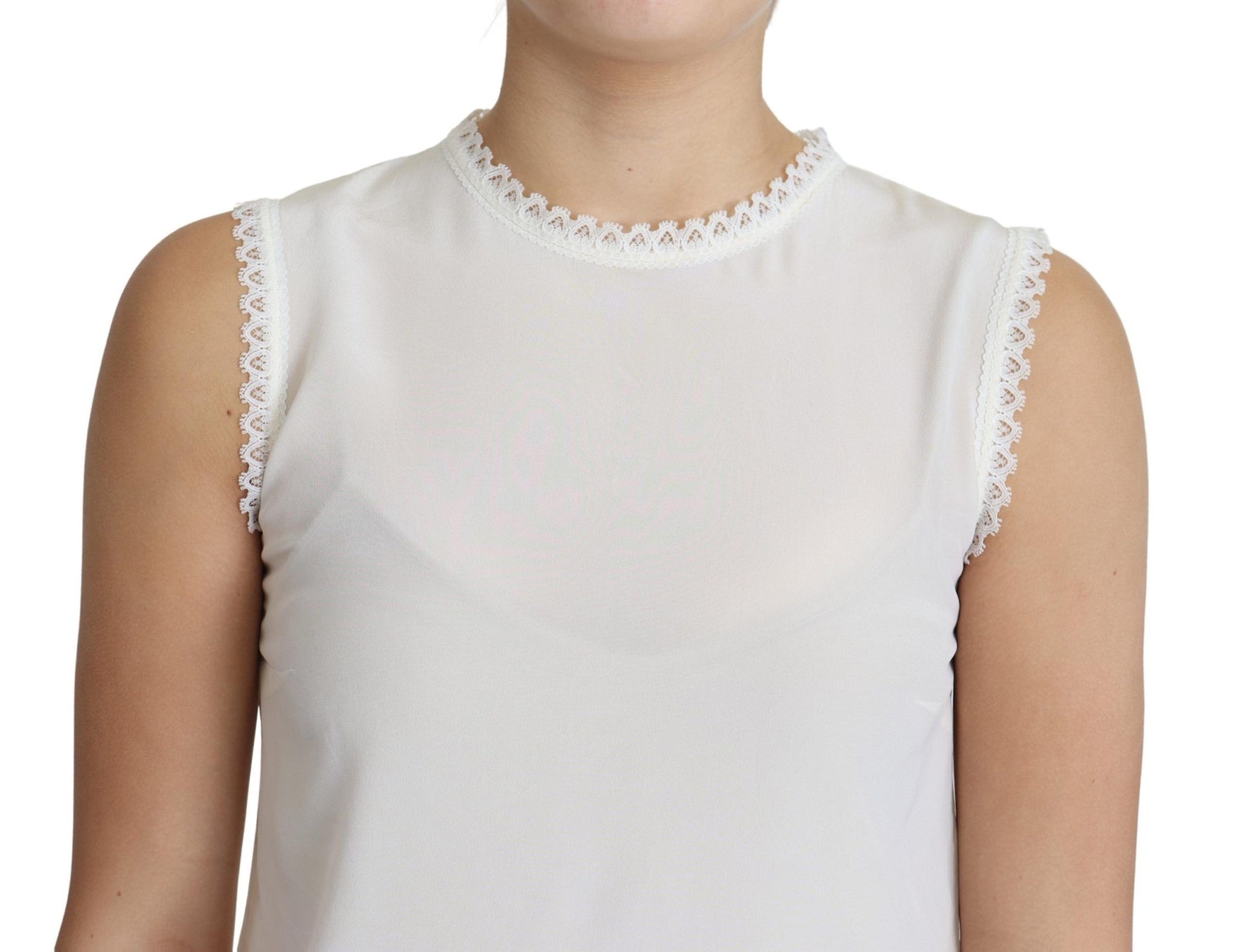 Elegante mouwloze blouse met kanten details