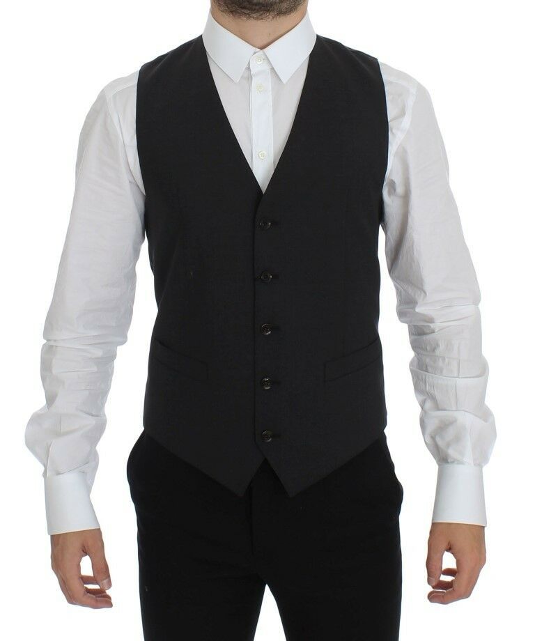 Elegante grijze wolmix jurk vest