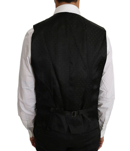 Elegante zwarte formele wolmix vest