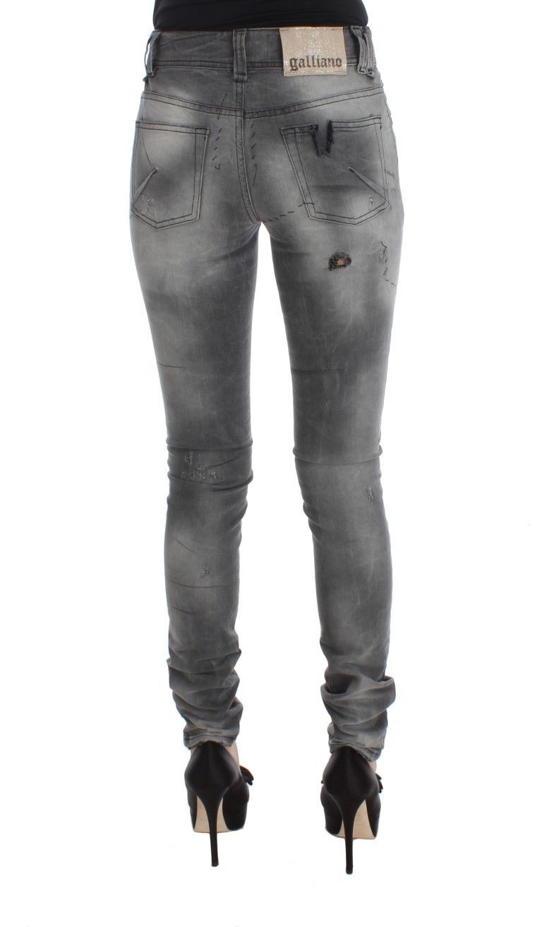 Chique grijze slim fit designer jeans