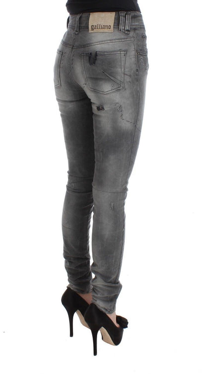 Chique grijze slim fit designer jeans