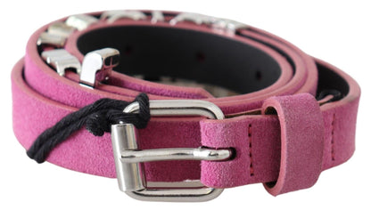 Fuchsia roze leren tailleband