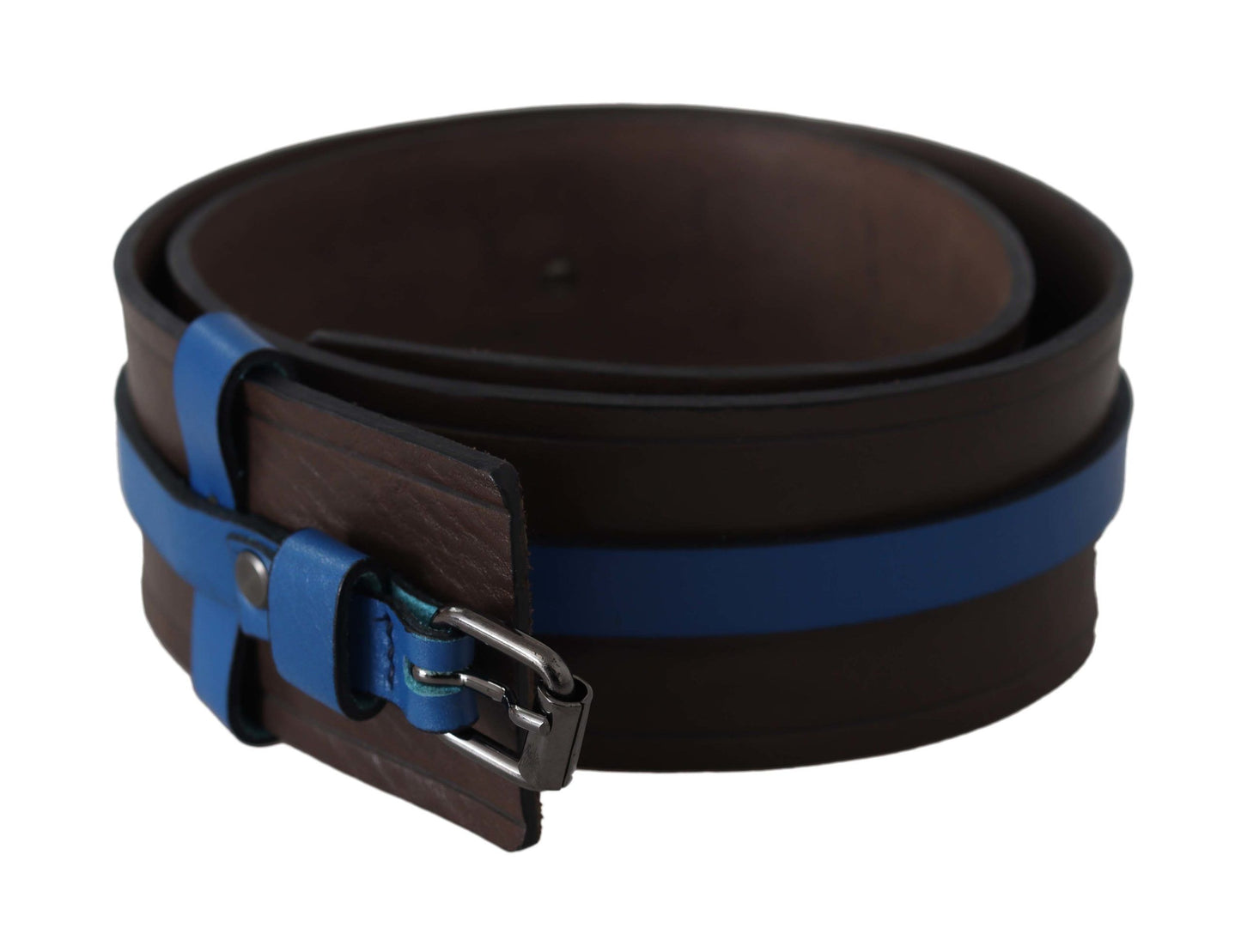 Elegante bruine leren riem met blauwe voering