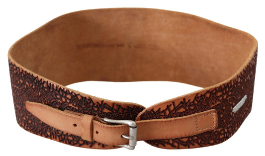 Elegant Brown Leather Fashion Belt