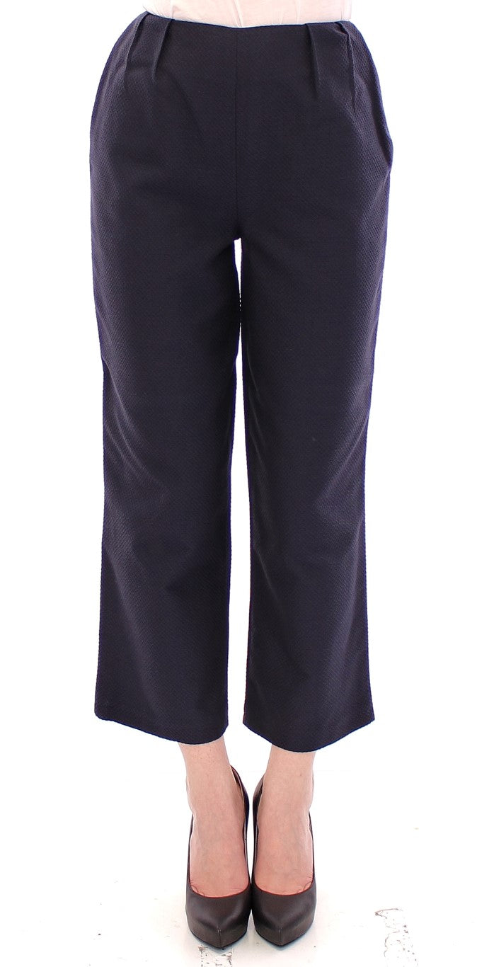 Chique cropped blauwe broek - Exquise vakmanschap