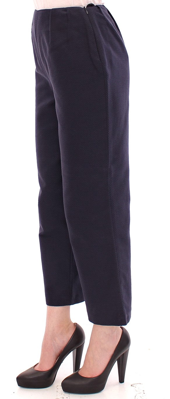 Chique cropped blauwe broek - Exquise vakmanschap