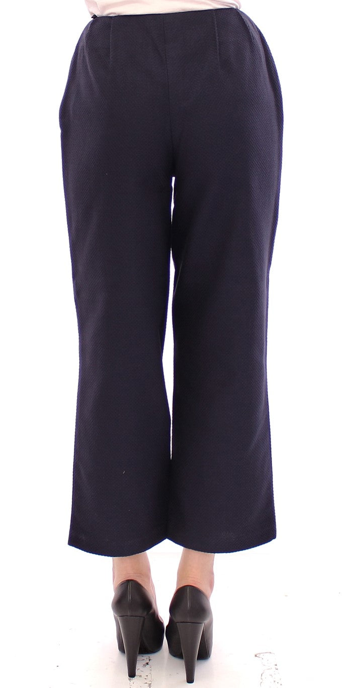 Chique cropped blauwe broek - Exquise vakmanschap