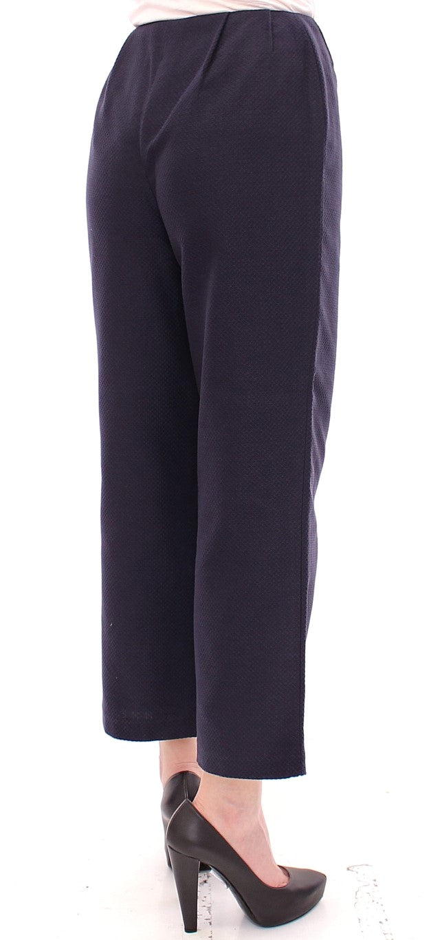 Chique cropped blauwe broek - Exquise vakmanschap