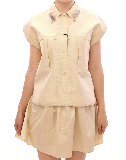 Elegante beige blouse tanktop