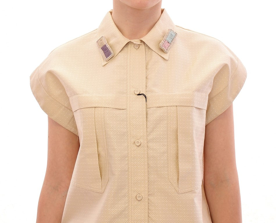 Elegante beige blouse tanktop