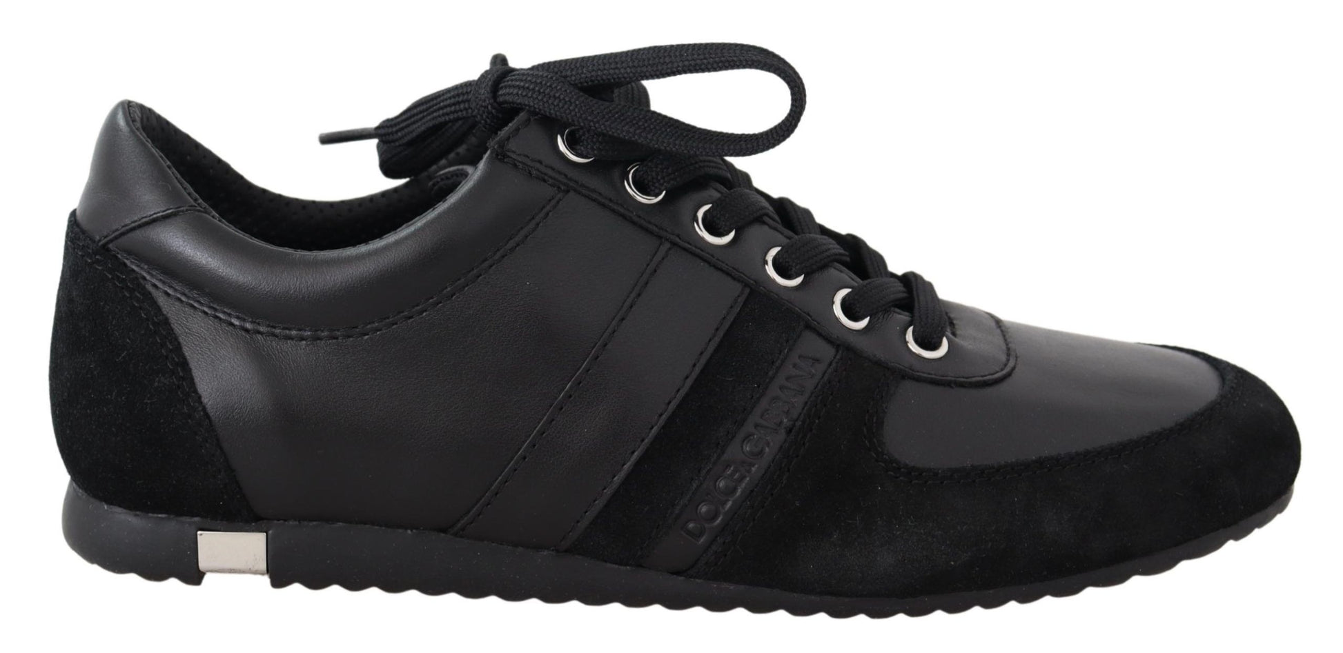 Elegante zwarte leren sport sneakers