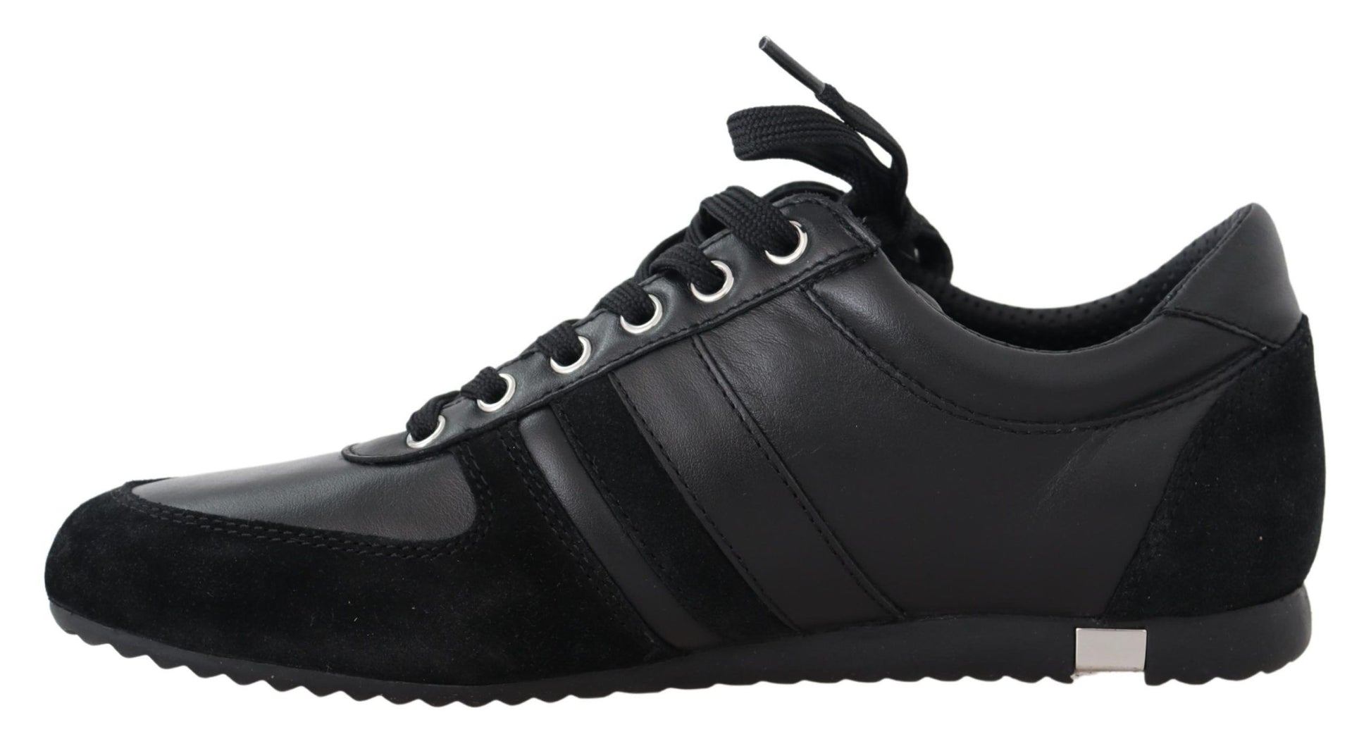 Elegante zwarte leren sport sneakers