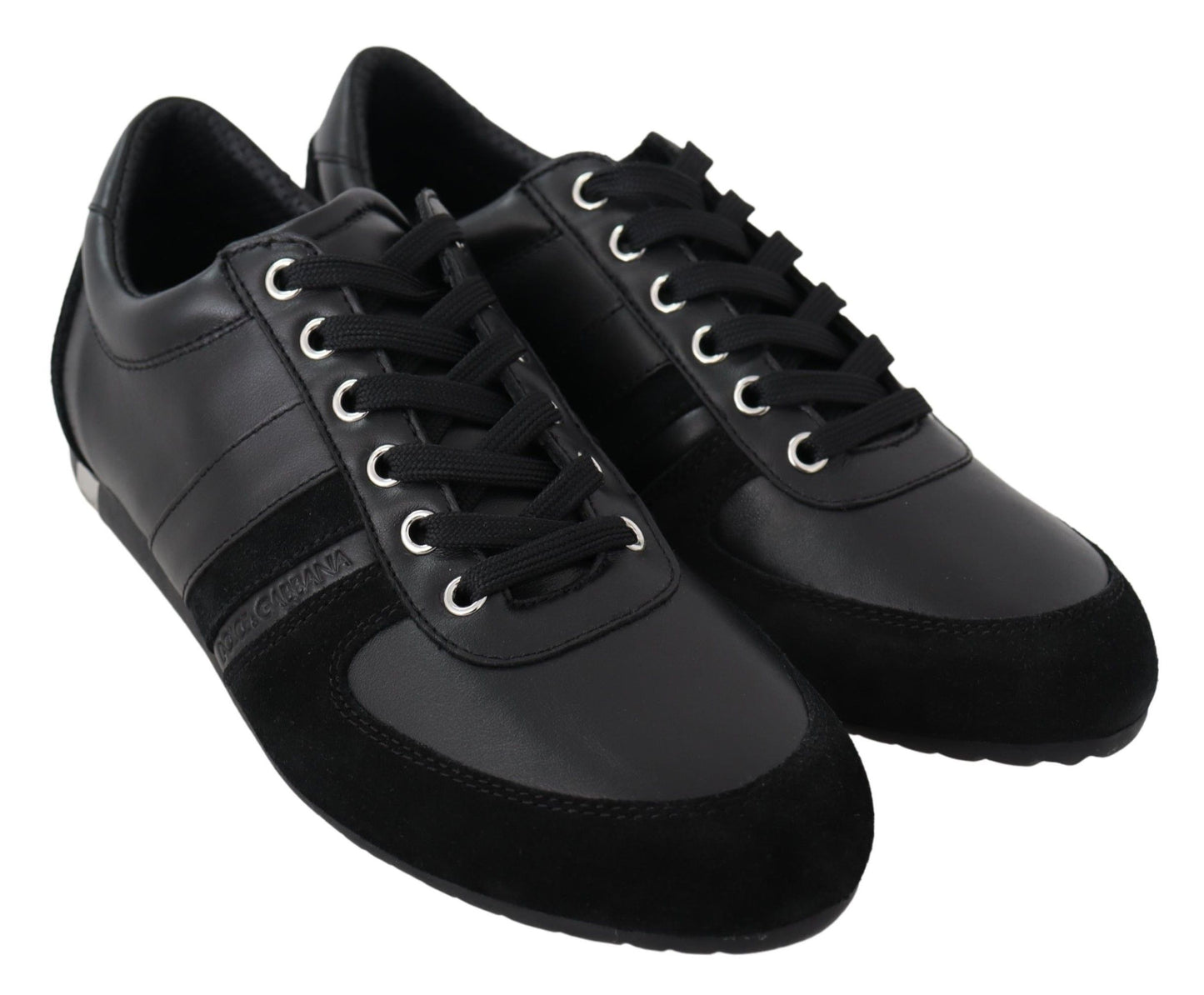 Elegante zwarte leren sport sneakers