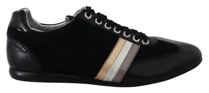 Elegante zwarte leren sport sneakers