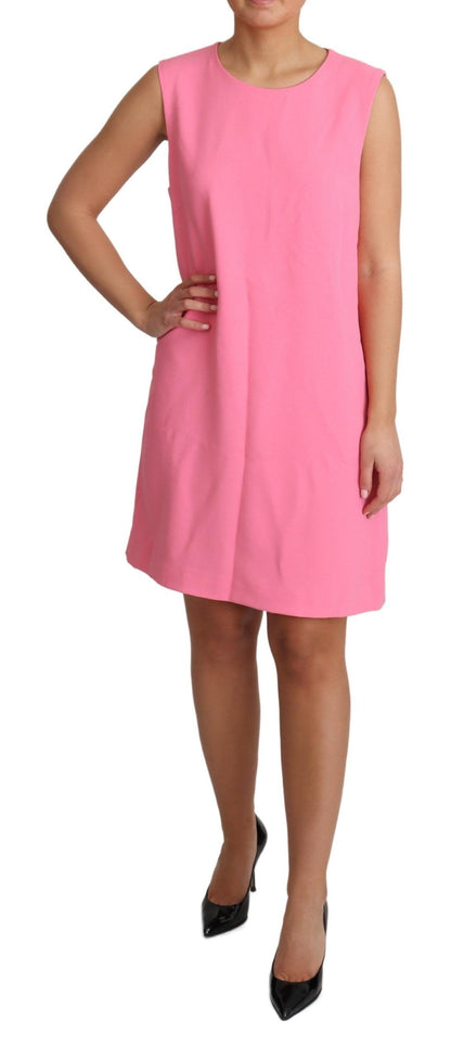 Elegante roze shift-knielengtejurk