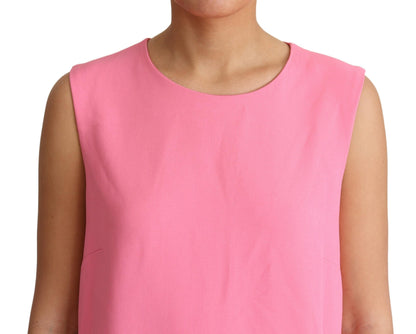 Elegante roze shift-knielengtejurk