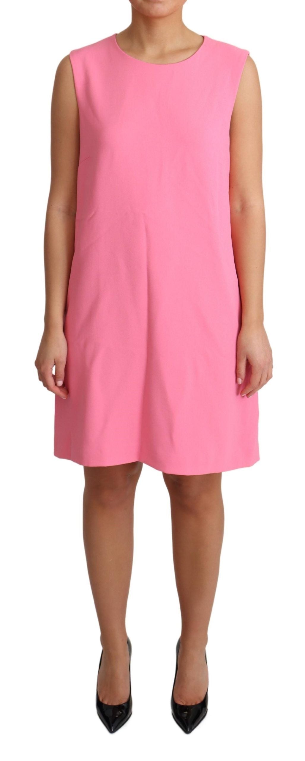 Elegante roze shift-knielengtejurk