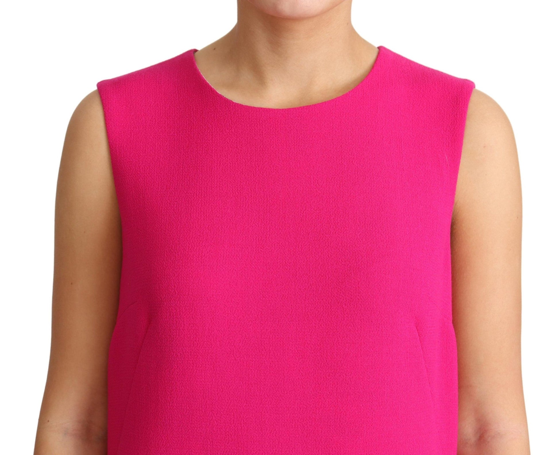 Elegante Fuchsia Pailletten Wolmix Shift Jurk