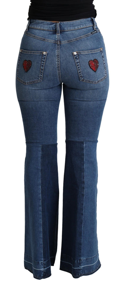 Elegante Boot Cut Denim Jeans met Amore-patch