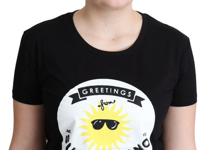 Chique Moschino katoenen T-shirt met Milano-print