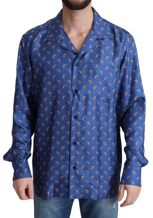 Casual shirt met zijden strandstoelprint