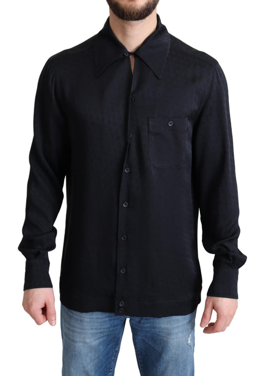 Elegante Jacquard Zijden Casual Shirt