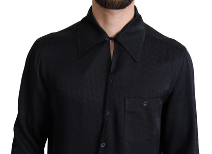 Elegante Jacquard Zijden Casual Shirt